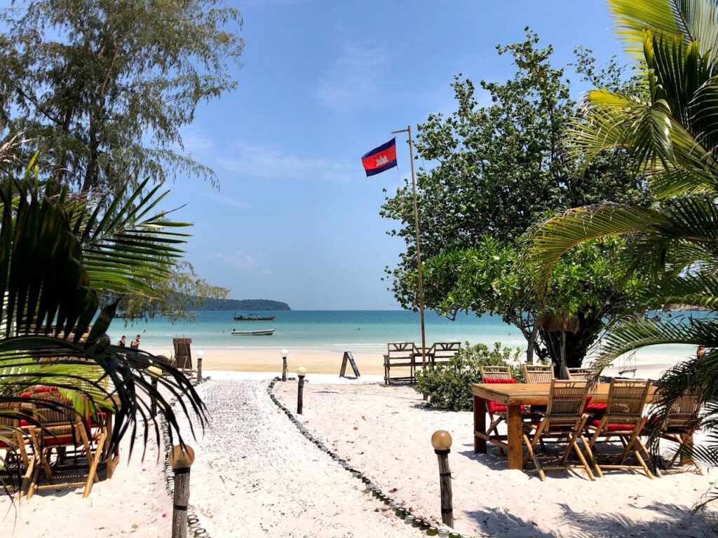 Cambodia Travel Insurance - Dining are on the beach Cambodia Travel Insurance - Dining are on the beach